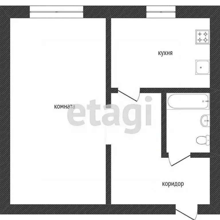 1-к кв. Курганская область, Курган ул. Карла Маркса, 80 (31.5 м) - Фото 2