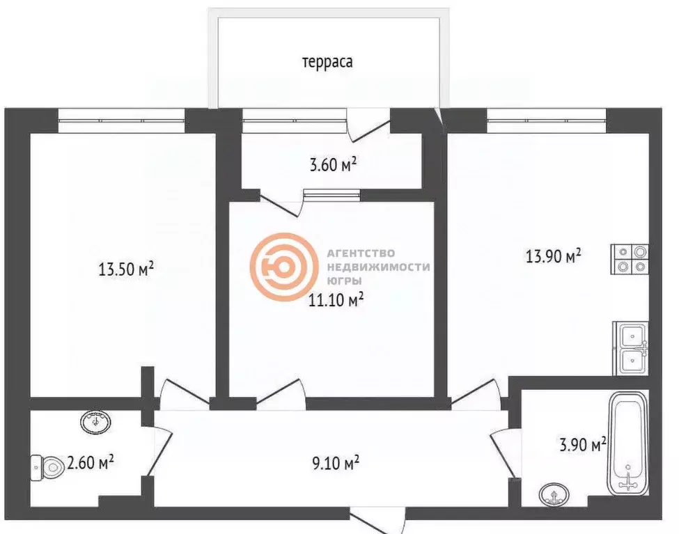 2-к кв. Тюменская область, Тюмень ул. Павла Никольского, 12 (58.9 м) - Фото 2