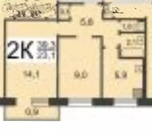 2-к. квартира, 39 м, 3/5 эт. - Фото 0