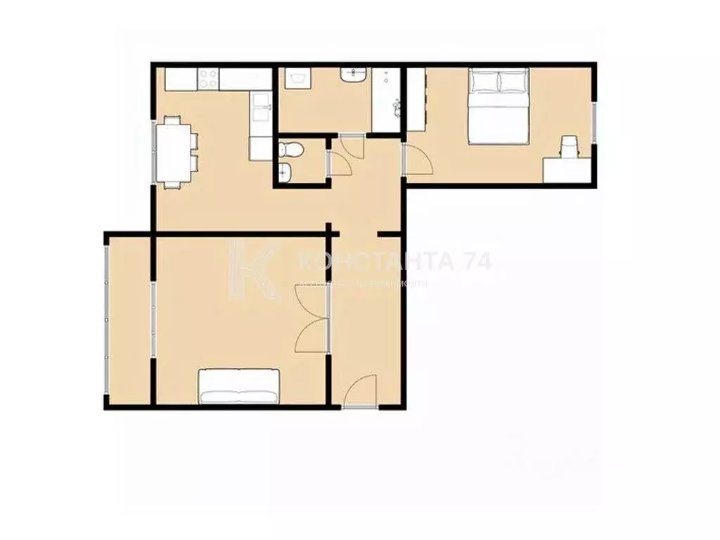2-к кв. Челябинская область, Челябинск ул. Салавата Юлаева, 30 (65.2 ... - Фото 2