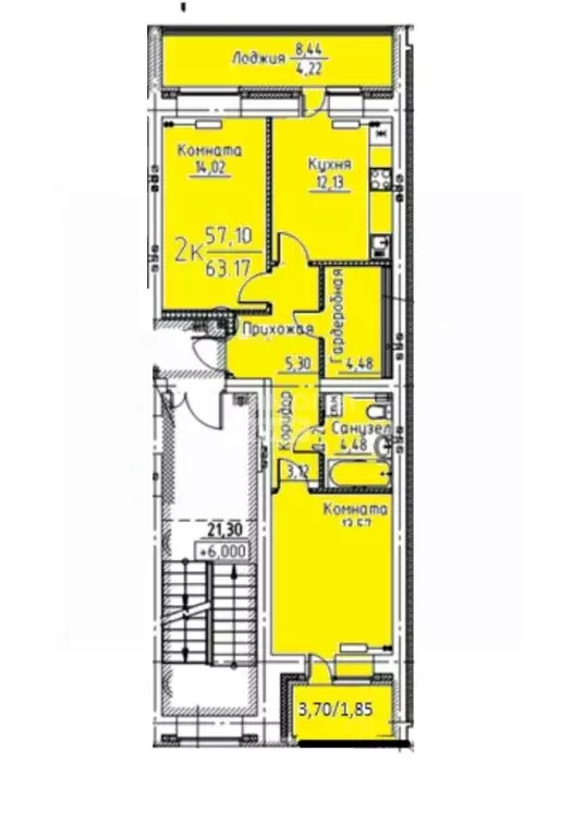 2-к кв. Томская область, Томский район, д. Кисловка, Левобережный мкр ... - Фото 2