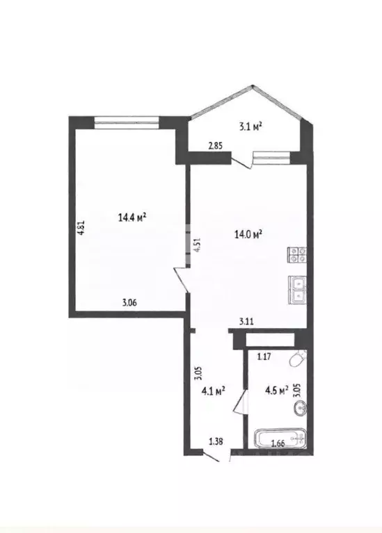 1-к кв. Ростовская область, Ростов-на-Дону Северный мкр, ул. Пацаева ... - Фото 2
