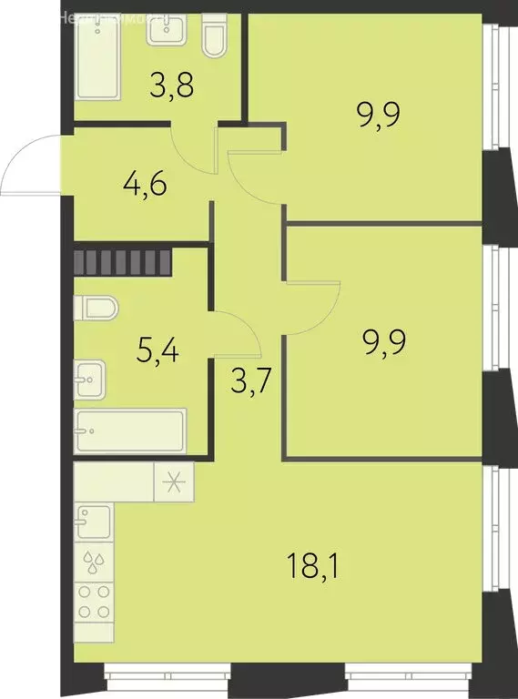 2-комнатная квартира: Екатеринбург, улица Краснолесья, 100/4 (54.7 м) - Фото 0