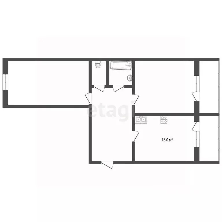 2-к кв. Владимирская область, Муром ул. Воровского, 82 (69.5 м) - Фото 1