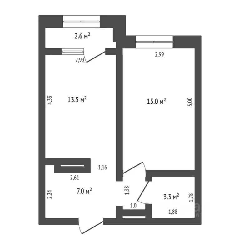 1-к кв. Тюменская область, Тюмень ул. Василия Подшибякина, 21 (38.8 м) - Фото 2