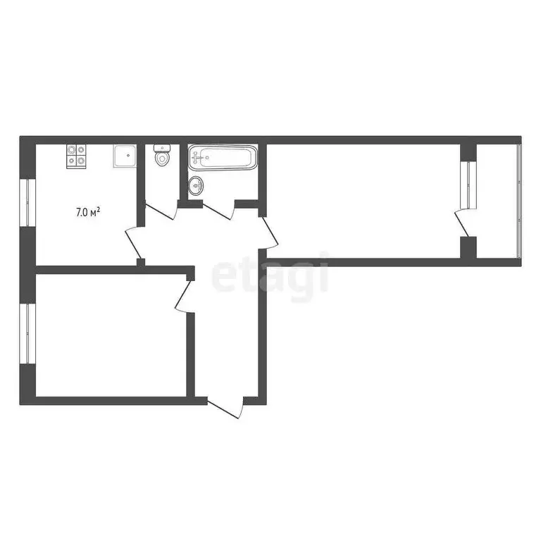 2-комнатная квартира: Усинск, улица Ленина, 17 (50.2 м) - Фото 1