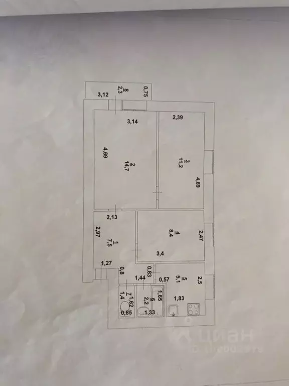 3-к кв. Саратовская область, Энгельс ул. Менделеева, 4 (50.5 м) - Фото 1