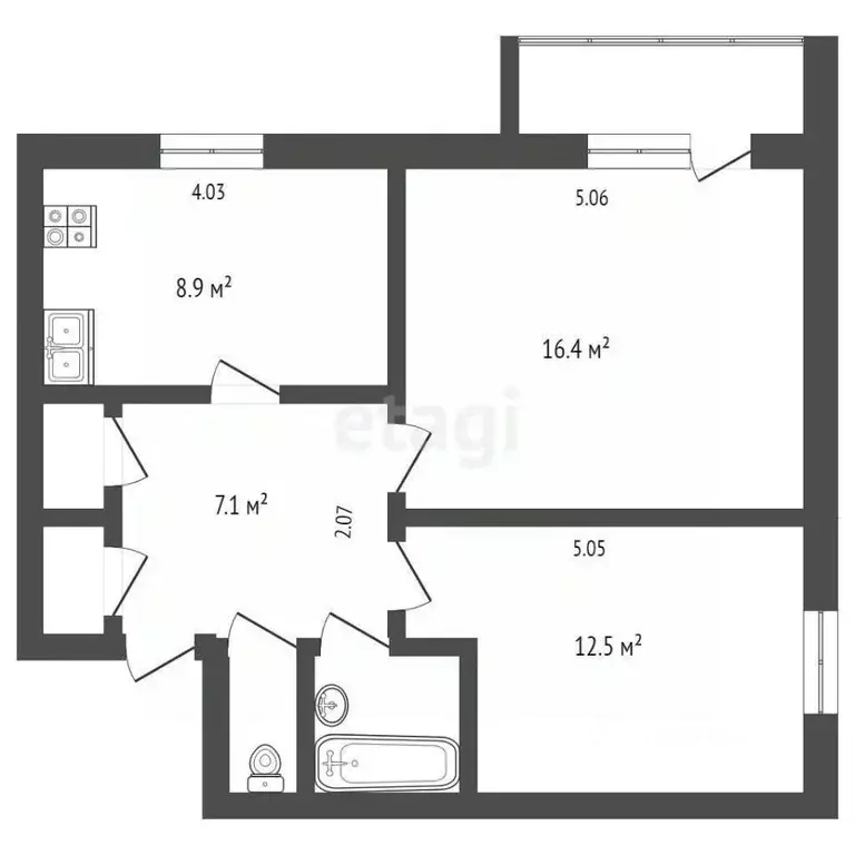 2-к кв. Вологодская область, Харовск пер. Кирова, 7 (50.2 м) - Фото 2