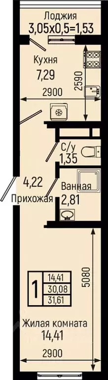 1-к кв. Краснодарский край, Туапсинский муниципальный округ, с. Небуг ... - Фото 1