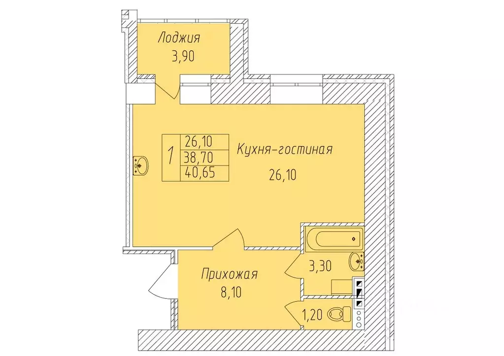 1-к кв. Белгородская область, Старый Оскол Степной мкр,  (40.65 м) - Фото 0