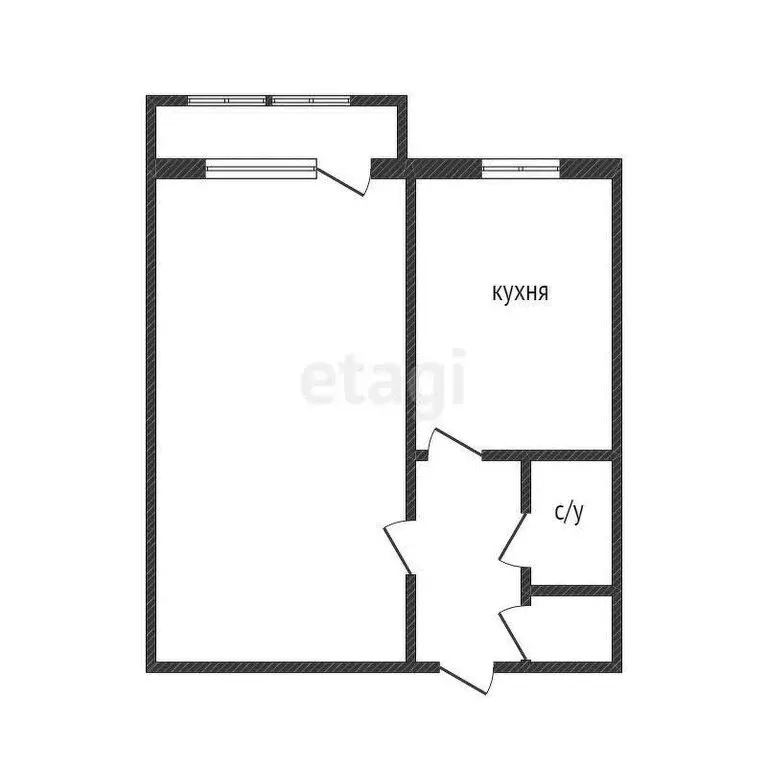 1-комнатная квартира: Курган, улица Бурова-Петрова, 12 (34 м) - Фото 1