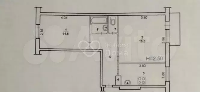 2-к. квартира, 45 м, 4/5 эт. - Фото 0