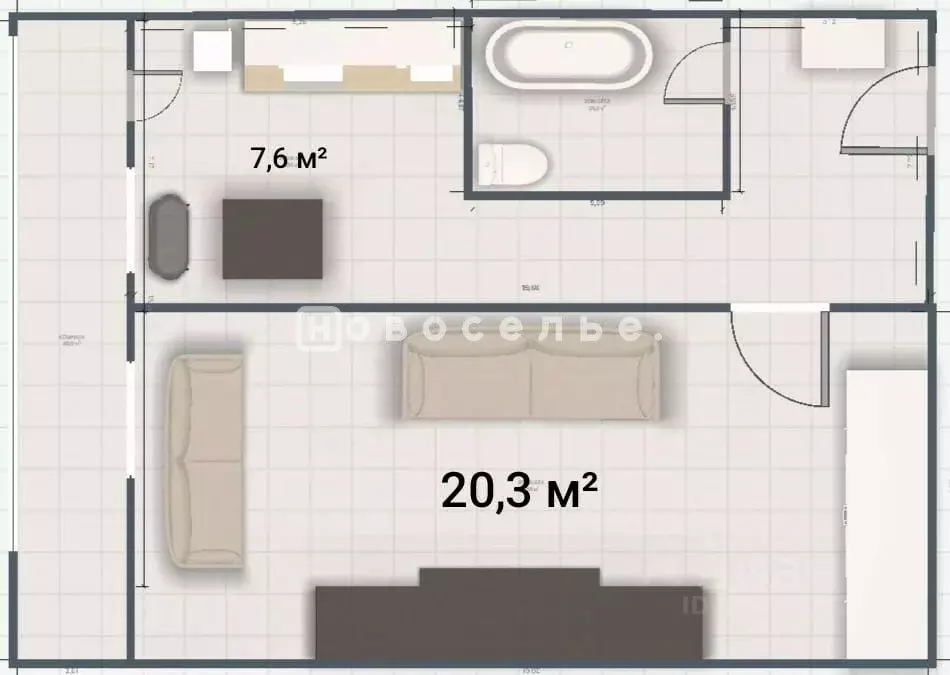 1-к кв. Рязанская область, Рязань ул. Бирюзова, 2к1 (38.0 м) - Фото 1
