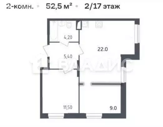 2-комнатная квартира: Москва, улица Маресьева, 7к4 (52 м) - Фото 1