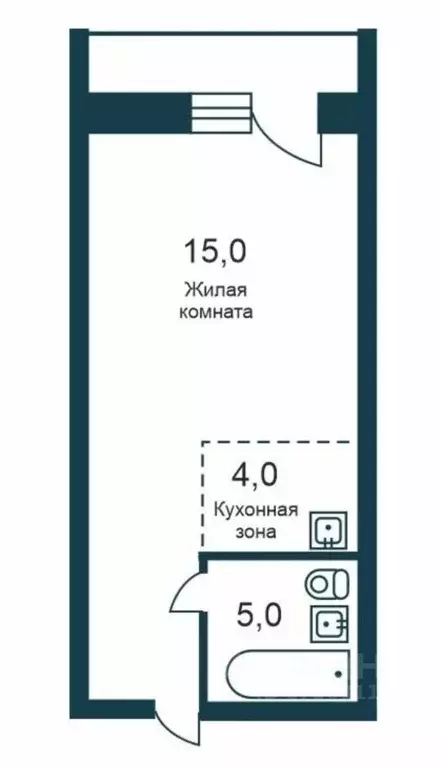 Студия Новосибирская область, Новосибирск Выборная ул., 133/1 (28.0 м) - Фото 1