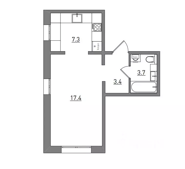 Студия Кировская область, Киров бул. Прибрежный, 6 (31.8 м) - Фото 2