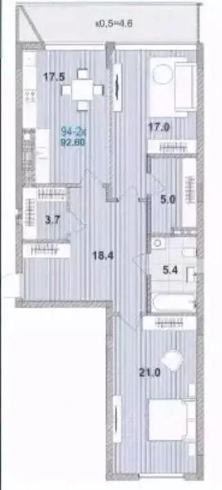 3-к кв. Калининградская область, Зеленоградск ул. Гагарина, 87 (109.7 ... - Фото 2
