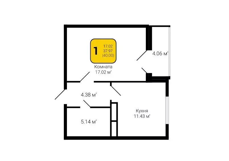 1-комнатная квартира: Воронеж, улица Артамонова, 34Ж (40 м) - Фото 0
