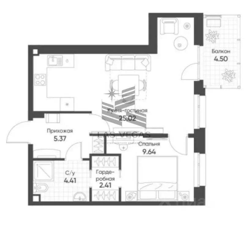 1-к кв. Татарстан, Казань ул. Гаврилова, 7к1 (48.2 м) - Фото 1