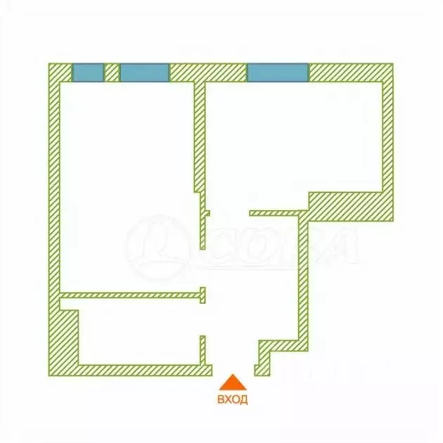 1-к кв. Тюменская область, Тюмень Харьковская ул., 76 (35.6 м) - Фото 2