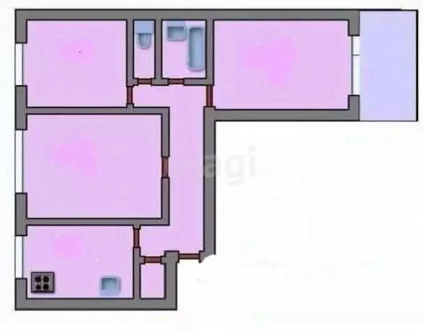 3-к кв. Липецкая область, Липецк Матырский мкр, ул. ... - Фото 2