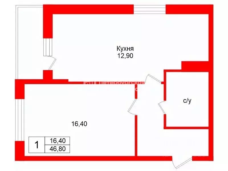 1-к кв. Ленинградская область, Кингисепп пер. Юности, 4 (46.8 м) - Фото 2