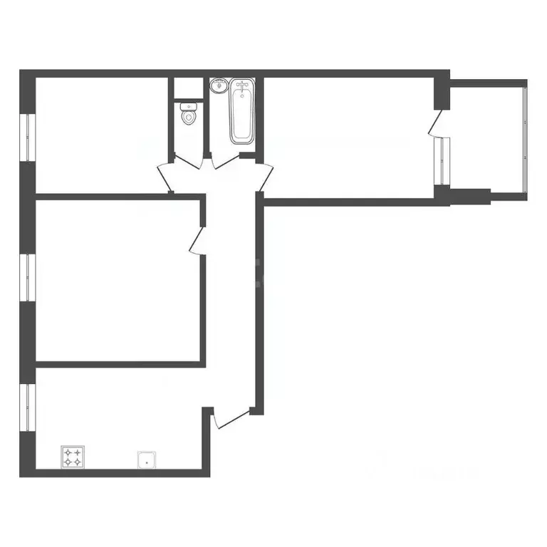 3-к кв. Амурская область, Тындинский муниципальный округ, с. ... - Фото 2