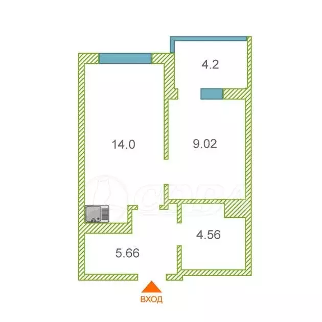 1-комнатная квартира: Тюмень, улица Червишевский Тракт, 47к4 (32 м) - Фото 2