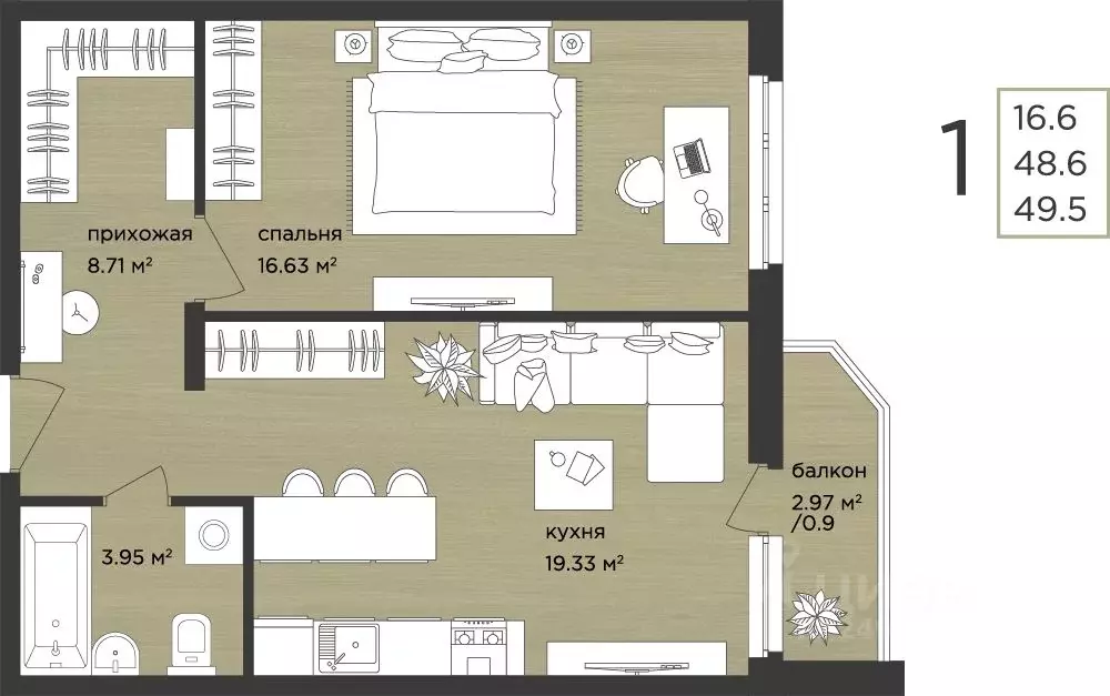 1-к кв. Нижегородская область, Нижний Новгород д. Афонино, ул. ... - Фото 0