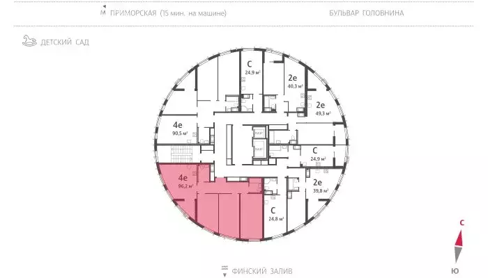 Квартира-студия: посёлок Ковалёво, жилой комплекс ЛСР Ржевский парк ... - Фото 1
