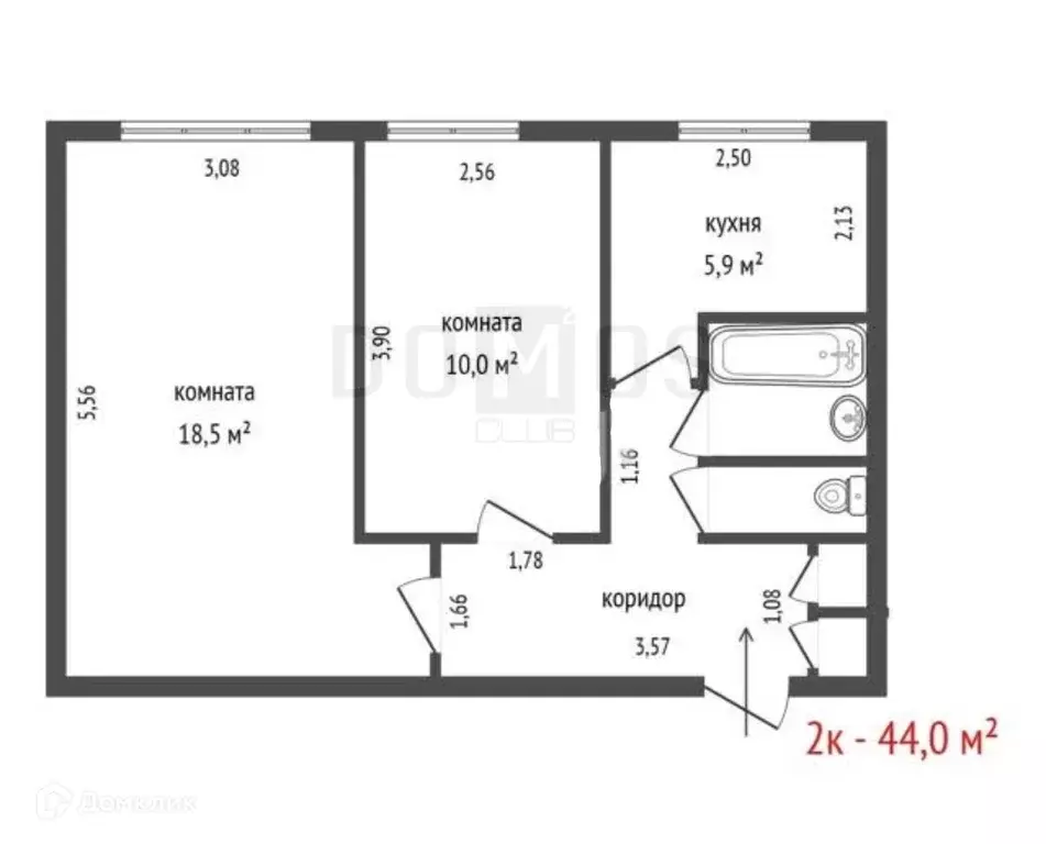 Продаётся 2-к квартира, 44 м - Фото 0