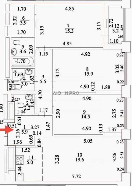 3-к кв. Башкортостан, Уфа ул. Аксакова, 18 (94.4 м) - Фото 2