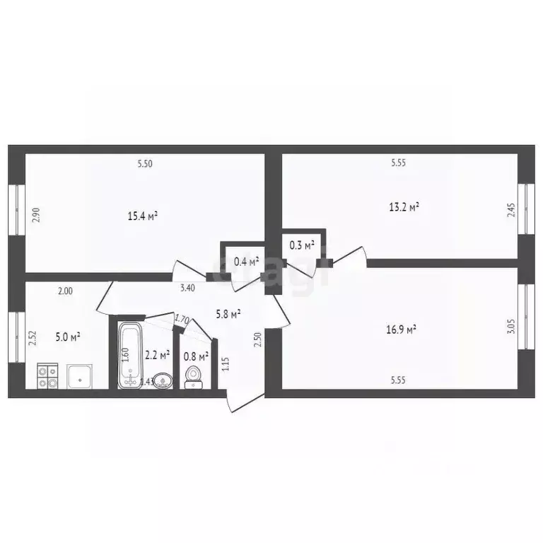 3-к кв. Тюменская область, Ишим ул. Шаронова (60.0 м) - Фото 1