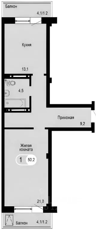 1-к кв. Красноярский край, Красноярск ул. Апрельская, 5И (48.5 м) - Фото 0