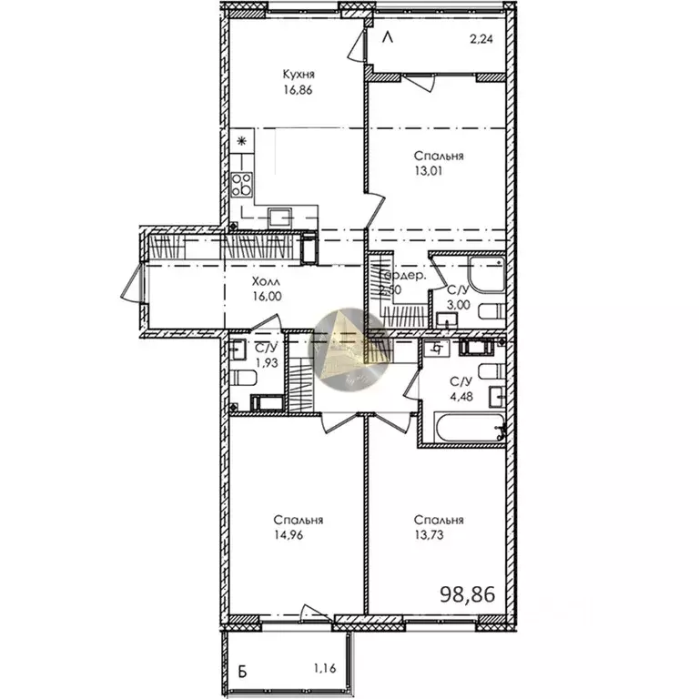 3-к кв. Санкт-Петербург, Санкт-Петербург, Сестрорецк Авиационная ул., ... - Фото 2