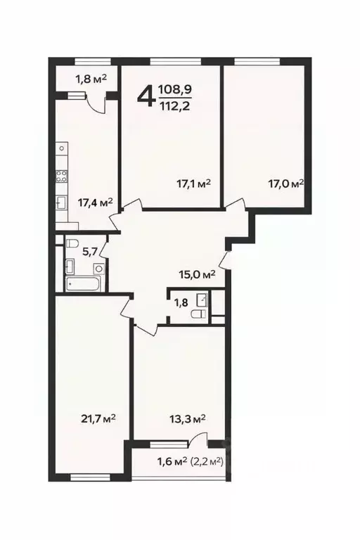 4-к кв. Москва Старопетровский проезд, 8 (112.2 м) - Фото 2