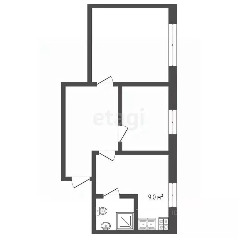 2-к кв. Архангельская область, Архангельск Лесозаводская ул., 13 (43.8 ... - Фото 2