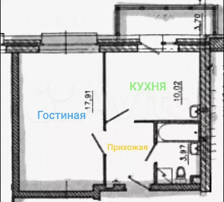 1-к. квартира, 36 м, 4/9 эт. - Фото 0