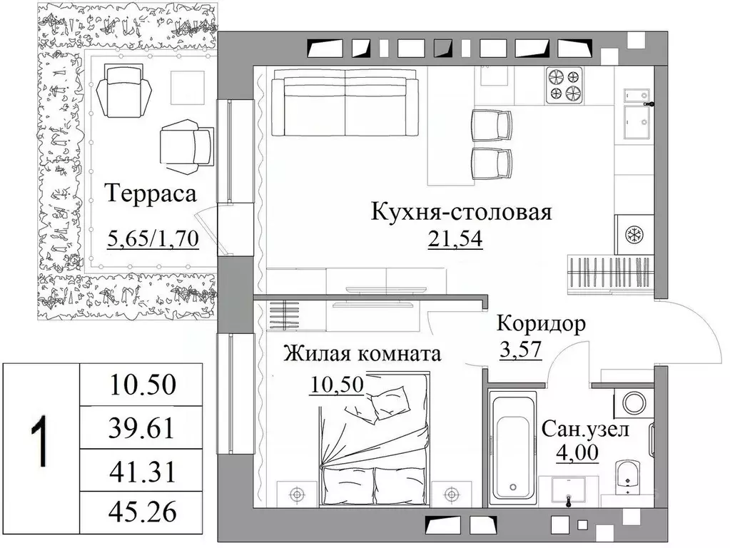 1-к кв. Калужская область, Калуга Жилыеы Острова кв-л,  (41.31 м) - Фото 0