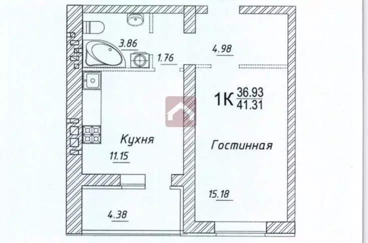 1-к кв. Саратовская область, Энгельс Полиграфическая ул., 81 (41.3 м) - Фото 0