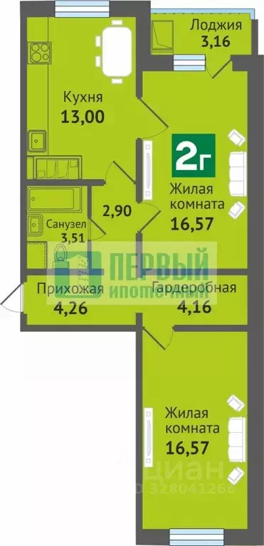 2-к кв. Марий Эл, Медведево городское поселение, Медведево пгт ул. ... - Фото 2