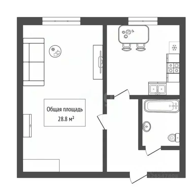1-к кв. Новосибирская область, Новосибирск Геодезическая ул., 1 (28.8 ... - Фото 2