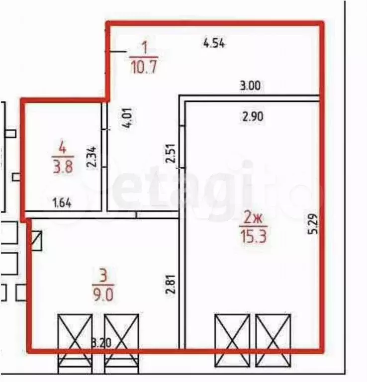 1-к. квартира, 39 м, 4/5 эт. - Фото 0