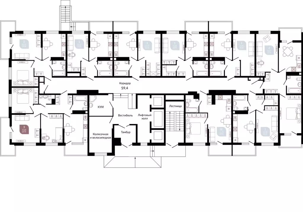2-к кв. Краснодарский край, Краснодар ул. Конгрессная, 43 (63.3 м) - Фото 2