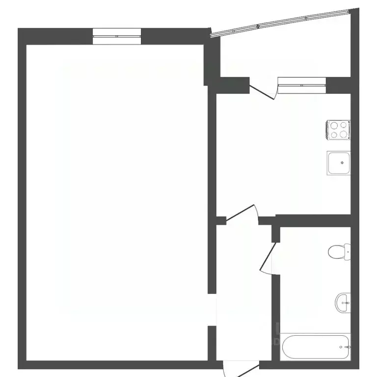 1-к кв. Тюменская область, Тюмень ул. Дмитрия Менделеева, 12к1 (43.4 ... - Фото 2