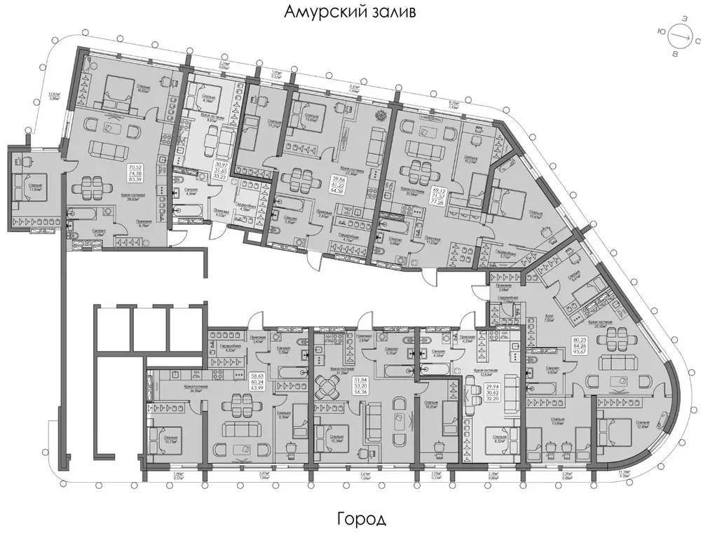 2-к кв. Приморский край, Владивосток ул. Мыс Кунгасный, 3Б (60.24 м) - Фото 1