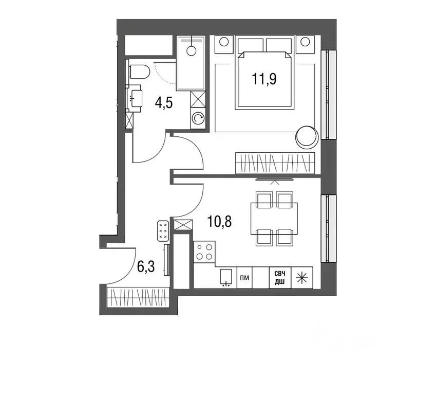 1-к кв. Москва Тагильская ул., 2к1 (33.8 м) - Фото 0