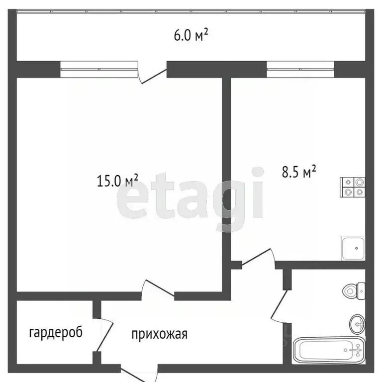 1-к кв. Вологодская область, Череповец Архангельская ул., 19 (30.7 м) - Фото 0