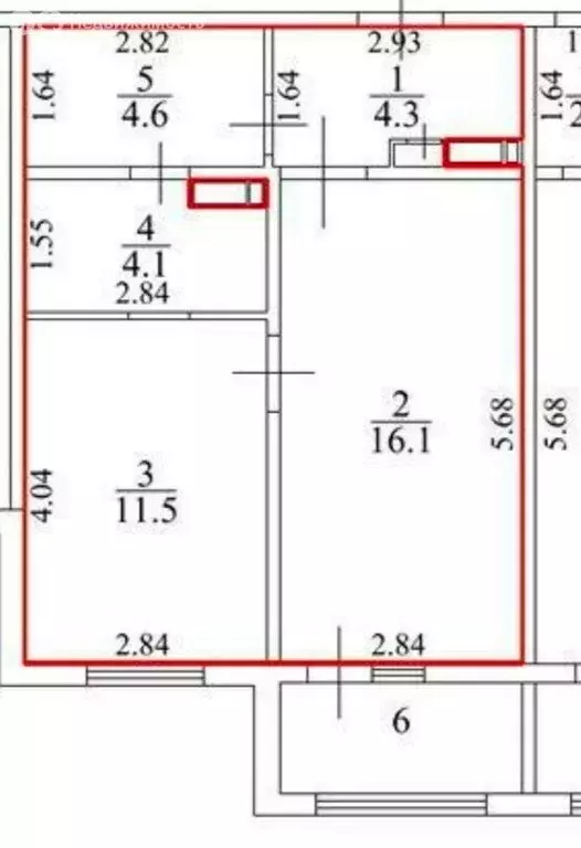 1-комнатная квартира: Липецк, улица Перова, 2 (42.2 м) - Фото 1