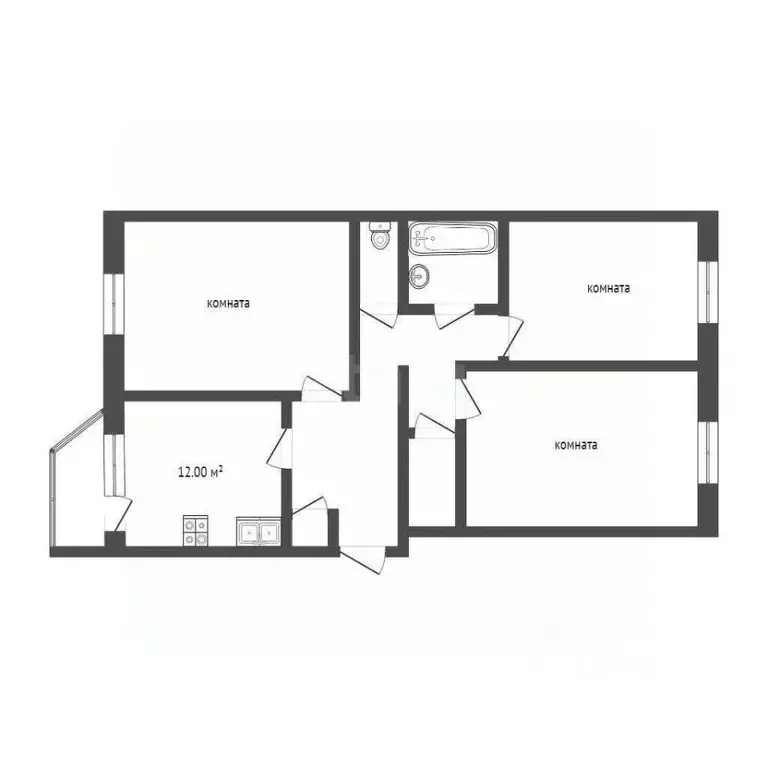 3-к кв. Ханты-Мансийский АО, Сургут Магистральная ул., 28 (70.2 м) - Фото 2